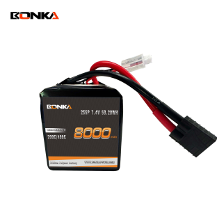 BONKA 8000mAh 200C 2S6P 7.4V Drag Pack for RC Car